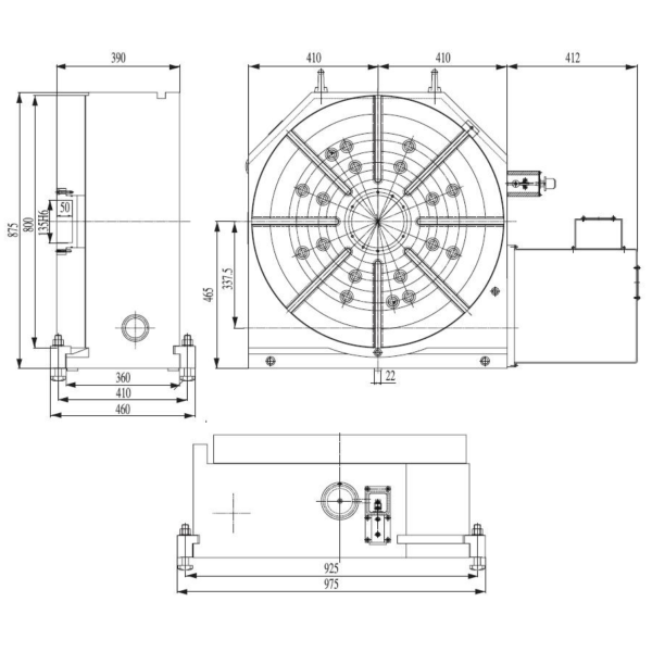 High Precision Compact Rotary Table 4th Axis For Punching Machine