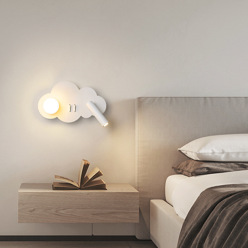 Bedroom bedside reading wall lamp creative full acrylic ball eye protection spotlight modern sofa background wall lamps