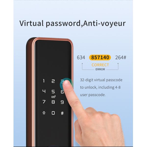 Compatible Keyless Door Lock Electronic Door Locks With TUYA Or TT Lock App