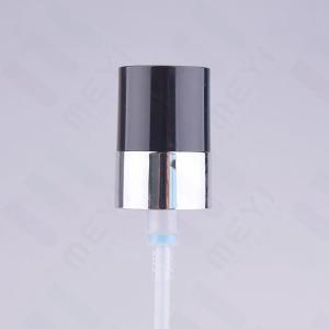 China Shiny Silver Cream Pump With Black Cap , Durable Body Lotion Pump wholesale