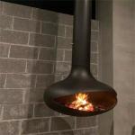 800mm Hanging Roof Mounted Suspended Wood Fireplace For Indoor Decorative
