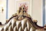 Classic Luxury Wooden Design Upholstered Leather Antique Headboard King Size Bed
