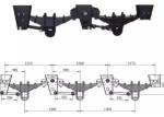 Tandem Dual Axle Trailer Suspension Blue 150mm 785 Kg Types 1360 MM