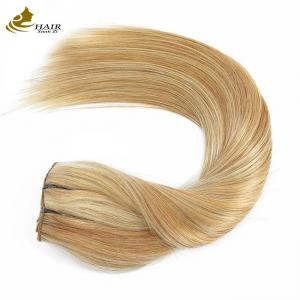 China Virgin Human Hair Clip In Extensions Ponytail Straight Piano Color wholesale