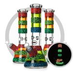 Luminouis Uv Coil Glass Bongs Heady High Quality 9mm Glass Tube Mixed Color