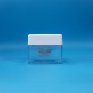 China Empty Snack baby food Candy Transparent Square Small PET Plastic Jars Screw Lids wholesale