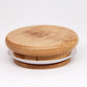 China Reusable Bamboo Cup Lids Wooden Mug Lid Wide Mouth 70mm wholesale
