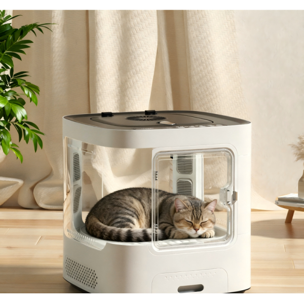 Portable Automatic Eco-Friendly Pet Drying Box Plastic ABS Transparent Door Temperature Control Ventilated Design Quiet