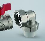 3605 3607 Angle Coupling Nickel Plated Brass Ball Valve w/ Meter Outlet & Built