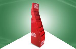 China Books / Brochure / Magazine Pop Cardboard Display Stand In Red Color on sale