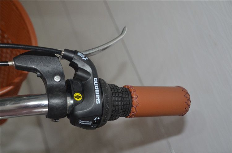 Carbon steel colorful 26 OL city bicicle for man with Shimano thumb shifter 7 speed with bottle