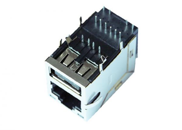 Quality 1-1840012-2 Gigabit RJ45 USB Connector Rj45 Stacked With USB LPJU3836AONL for sale