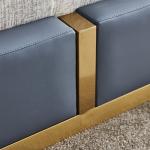 Leather Tufted Upholstered Bed Modern King Bedroom Sets