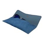 Blue 28mm Oem Logo Leather Glasses Case Portable Durable Soft Sunglasses Pouch