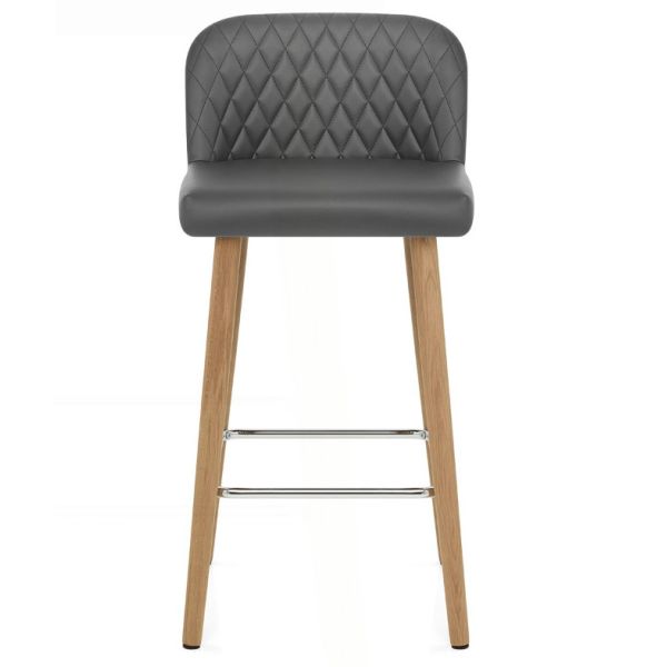 Grey PU Bar Stool Chair
