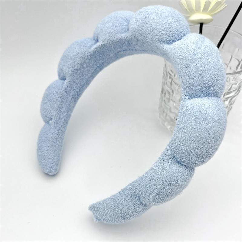 Spa Headband for Women Sponge Puffy Makeup Headband Spa Headband Terry Towel Cloth Fabric Head Band Yoga Washing Face