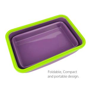 China Healthy Food Grade Portable Storage Usage Flexible Silicone Rectangle Cream scraper Food Storage Bowl Silicone Lunch Box wholesale
