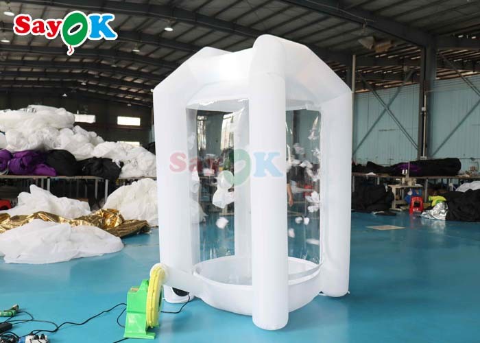 White 210d Nylon Cloth Inflatable Money Machine Cube Cash Grab Catching Booth