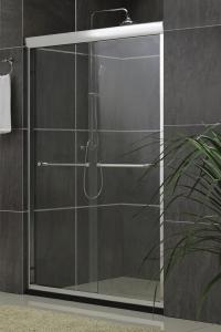 China Inline Sliding Double Bath Shower Screen Aluminum Alloy Frameless Nano Tempered Glass on sale