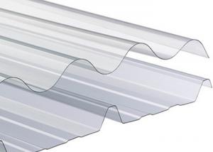 China Anticorrosive Transparent Corrugated Sheet , Heatproof Clear Plastic Roof Tiles wholesale