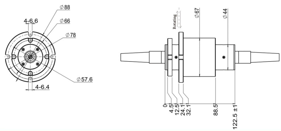 4 channel fiber optic slip ring/ rotary joint