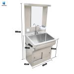Stainless Steel Hospital Surgery Scrub Sink With Automatic Faucet Tap For Exam