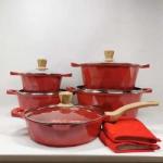 Wholesale 12 PCS Aluminium Cooking Pot Set Non-stick Ollas Soup Pot Frying Pan