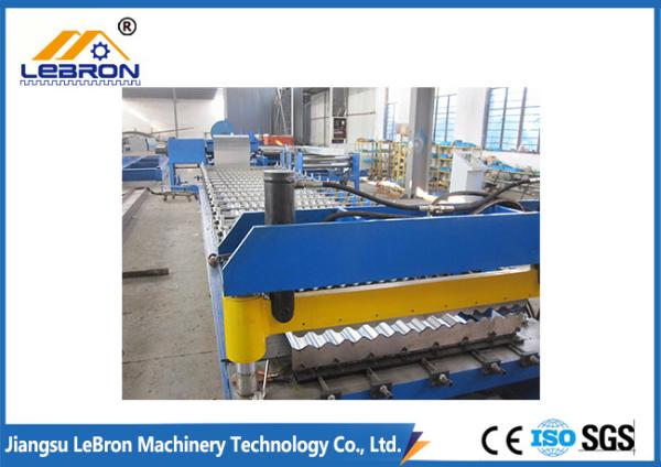 Blue Color Corrugated Sheet Roll Forming Machine / Corrugated Roof Roll Forming
