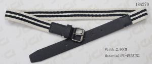 China Old Silver Roller Buckle Polyester Webbing Belt For Male And Female 2.9cm wholesale