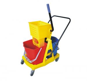 China Commercial Cleaning 23 Liters Double Bucket Wringer Trolley wholesale