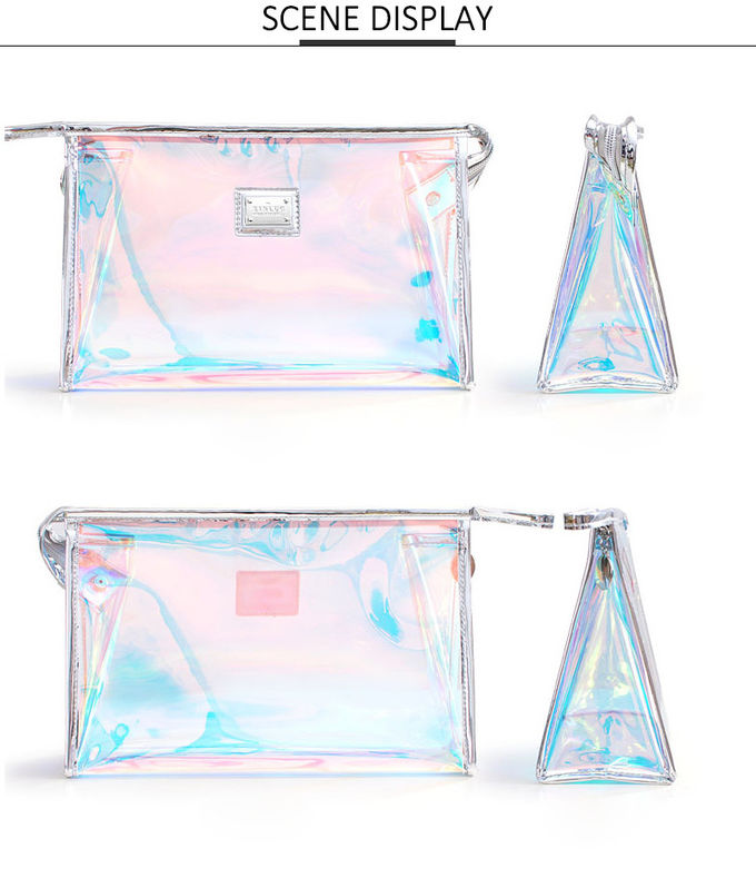 Fashionable Embroidery Logo Women Pvc Makeup Pouches