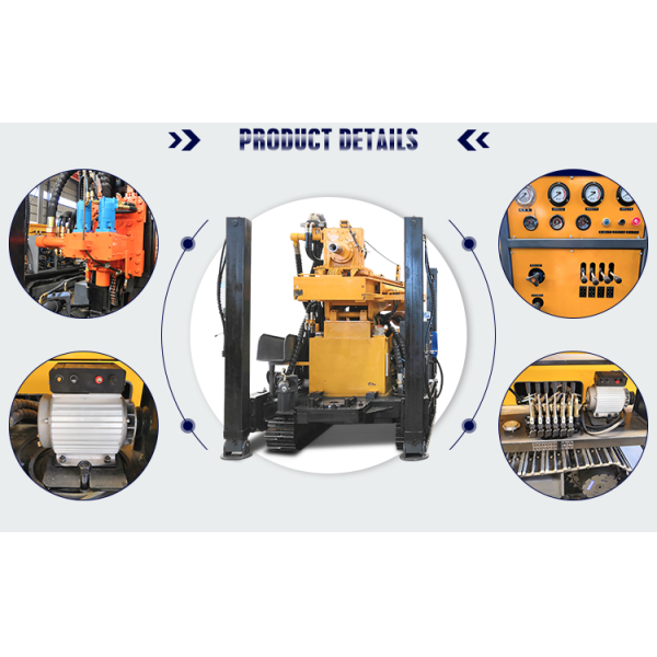 Rotary 300m Water Well Hydraulic Crawler Mounted Drill Rig