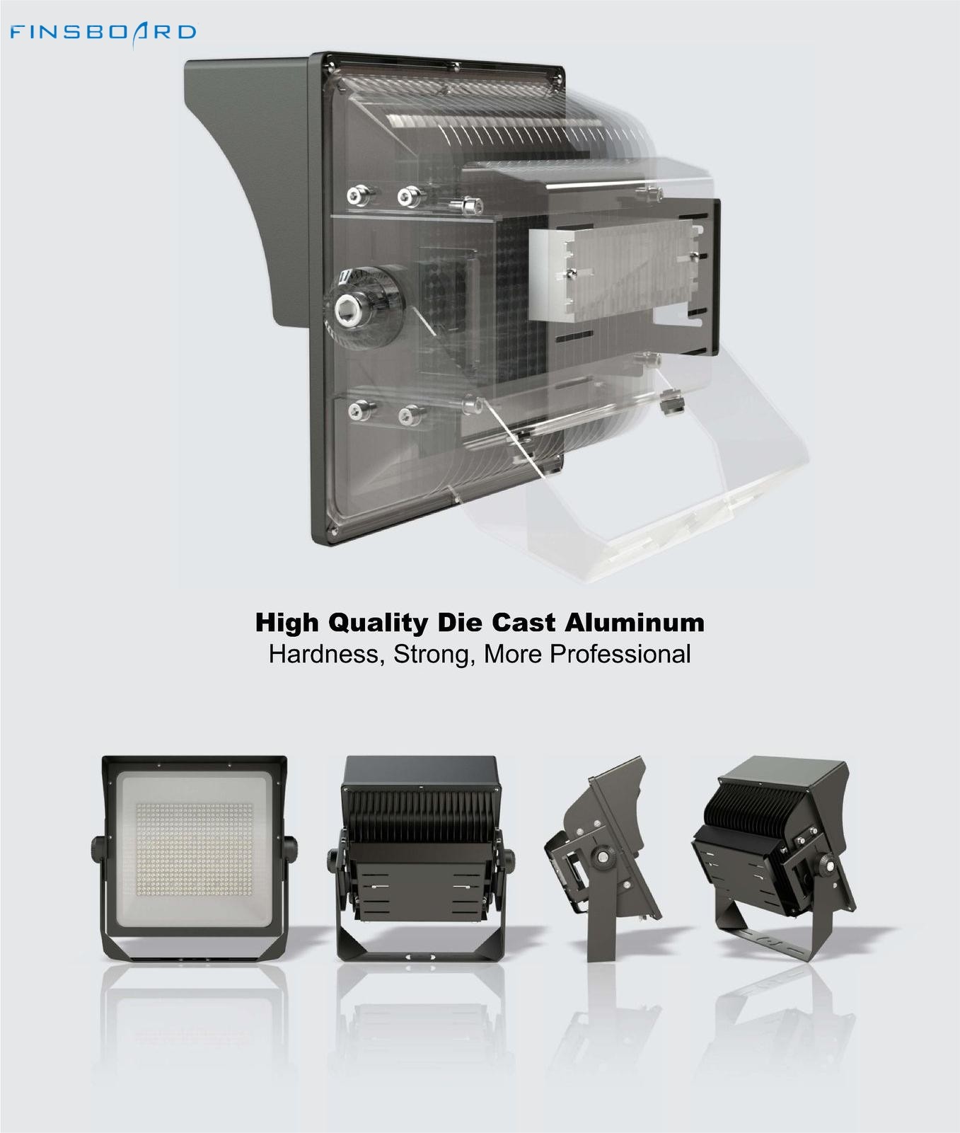 50-60Hz Frequency Range LED Flood Light In White Black Surface Color