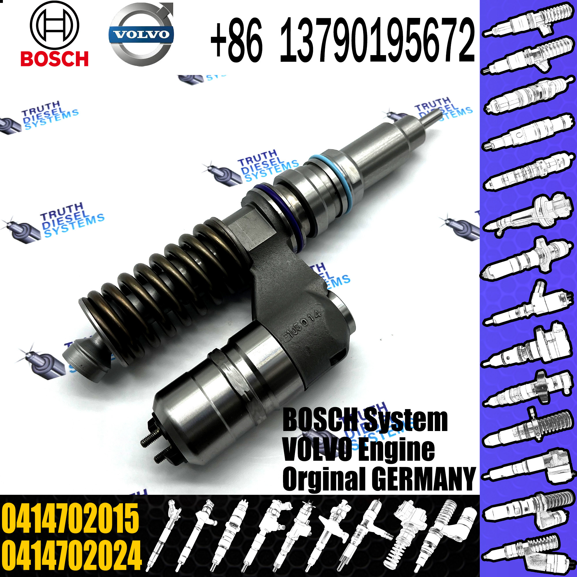 BOSCH fuel Unit pump assembly 0414702015 0414702024 3835257 for VOL truck engine