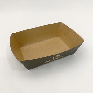 China Boat Shape Food Paper Trays Eco Friendly Biodegradable Takeaway Kraft Packaging wholesale