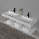 Washbasin New Italian Design White Color Sanitary Ware Bathroom Double Wash