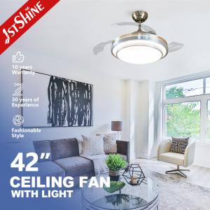 China 42&quot; Retractable Ceiling Fan Light With Remote Control AC Motor wholesale