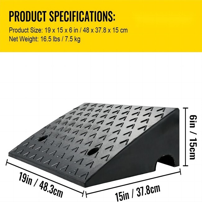 19X15in Rubber Driveway Ramps Road Safety Accessories For Wheelchairs Bikes