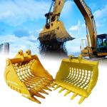 Excavator Sifting Rock Sieve Bucket 0.8 Cbm Metal Q355B Nm400 Material