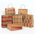 300GSM Kraft Paper Carrying Shopping Bags Gravure Printing With Handles