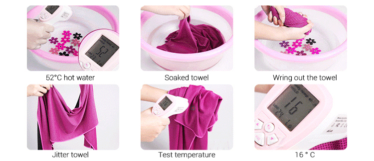 Rapid Cooling Custom Gym Towel Environmental Friendly Dging Processed Soft