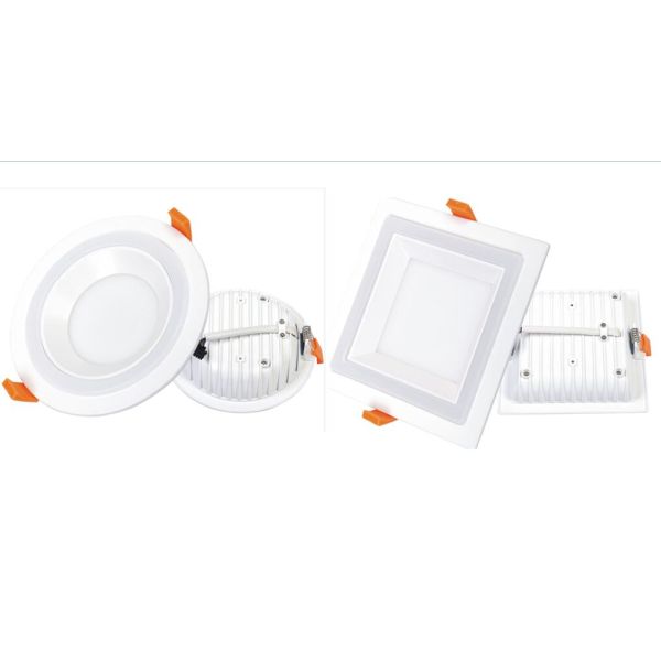 Double Color Led Flat Panel Downlight Round Square Energy Saving For Muesum