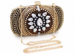 China Vintage Retro Crystal Evening Clutch Bags Fashion Bead With Black Velvet wholesale