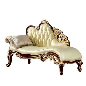 China Luxury Furniture Carved Living Room Leather Classic Italian Chaise Lounge wholesale