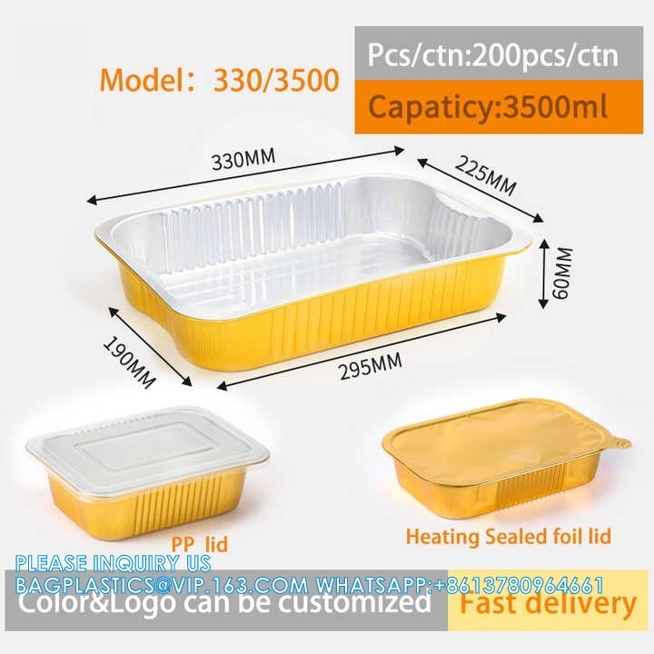 200ml Length 166MM, Sturdy Aluminum Foil Pans With Lids For Cooking, Baking, Reheating, Freezer, Oven, Recyclable