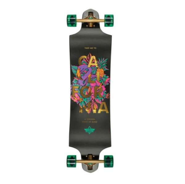 Dusters California Skateboards Golden State Black / Green Longboard Complete