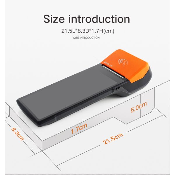 Smart Mobile Portable POS Terminal All In One Design 6 Inch IPS Touch Screen