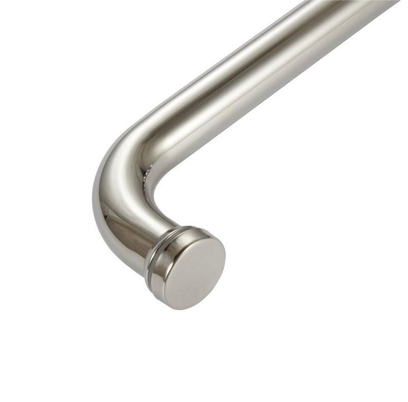 Tempered Glass Pull Handle with SS304 Vertical Stainless Steel Adjustable Design