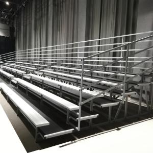 China Gym Outdoor Metal Bleachers , Portable Gym Bleachers Disassemble With Fence wholesale