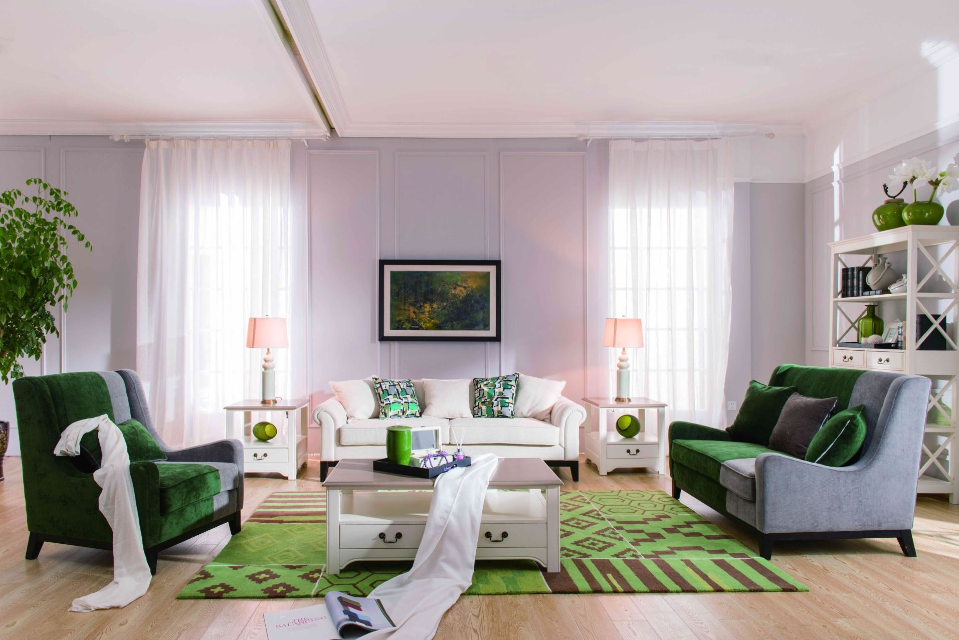 Fashion luxury design of Hotel Lobby furniture reception sofa set made by Leather cushion in Glossy painting legs